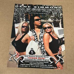 Gene Simmons of Kiss - Dragonfly Clothing - 2002 Print Advertisement